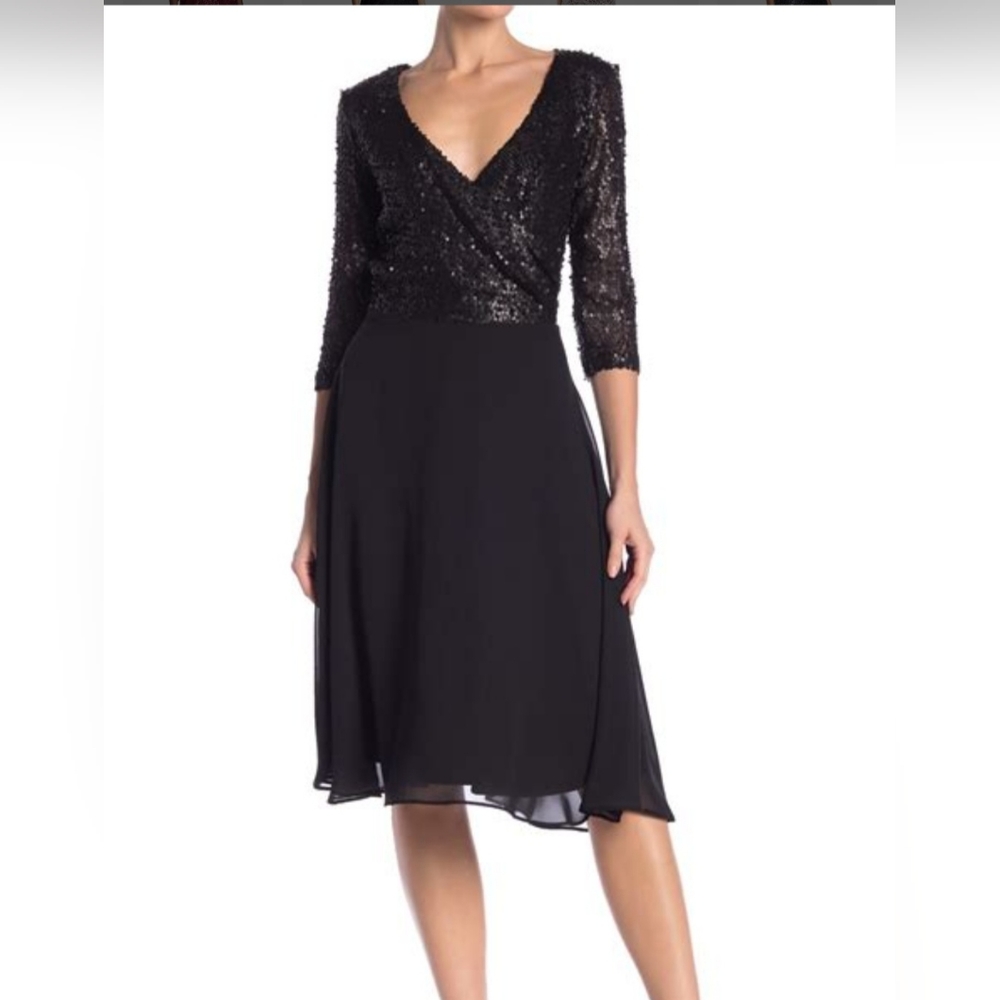 ❤️ NWT-Marina-Opaque Sequin Party dress-Size 16 Black